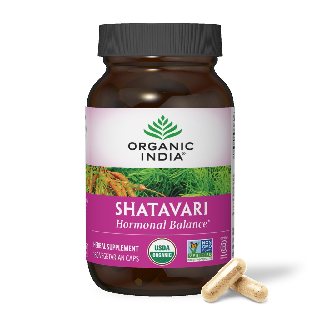 有機インドのShatavariのカプセル-草の補足、サポートホルモンのバランス、免疫システム サポート、ビーガン、グルテンフリー、USDAの有機性、支持の生殖的な健康- 180のカプセル