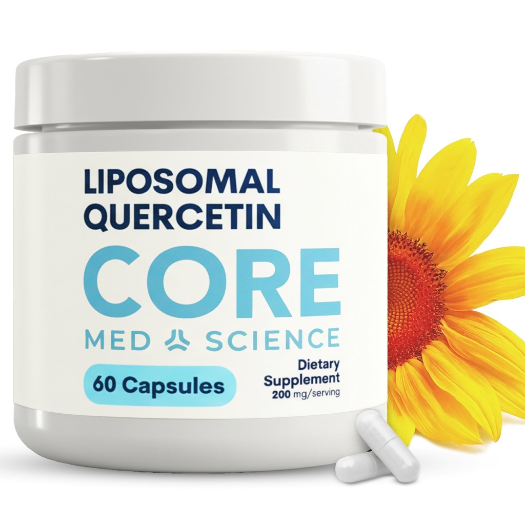 中心のMedの科学のLiposomalのケルセチン、200mg (60のカプセル) - Quercetinの補足はビタミンCおよび亜鉛吸収を支えます-免疫システム及び中心の健康、グルテンフリー及び酪農場を促進します