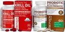 Bronson Probiotic 50 Billion CFU + Appleのポリフェノール及びパイナップルのフルーツのExtracのAntarctic Krillオイル1000 mg Omega-3s EPA DHA
