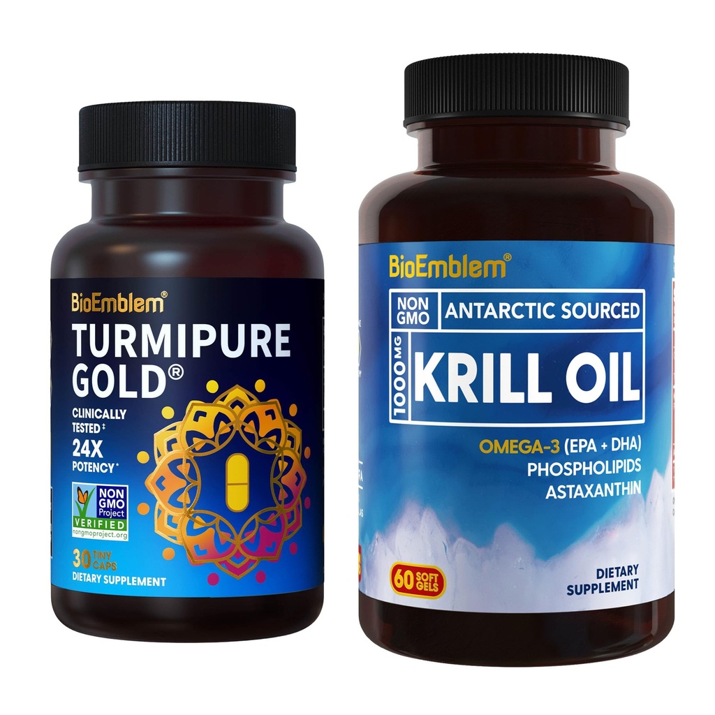 BioEmblemのAntarcticのKrillオイルの補足の臨床的にスタディされたTurmiPureのTurmeric Curcumin