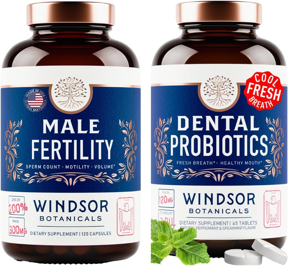 WINDSOR BOTANICALSの新鮮な息のための男性の生殖能力の補足そして口頭プロバイオティクス-人の健康の束