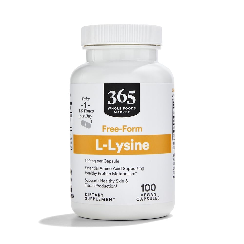 全食品市場、L-Lysine 500mg、100の計算による365