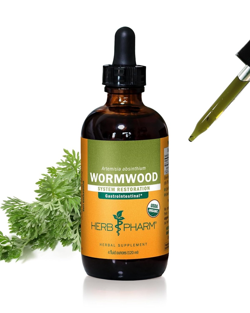 ハーブ Pharm は Digestive システム サポートのための有機性 Wormwood の液体のエキス- 4 つの Ounce を証明しました