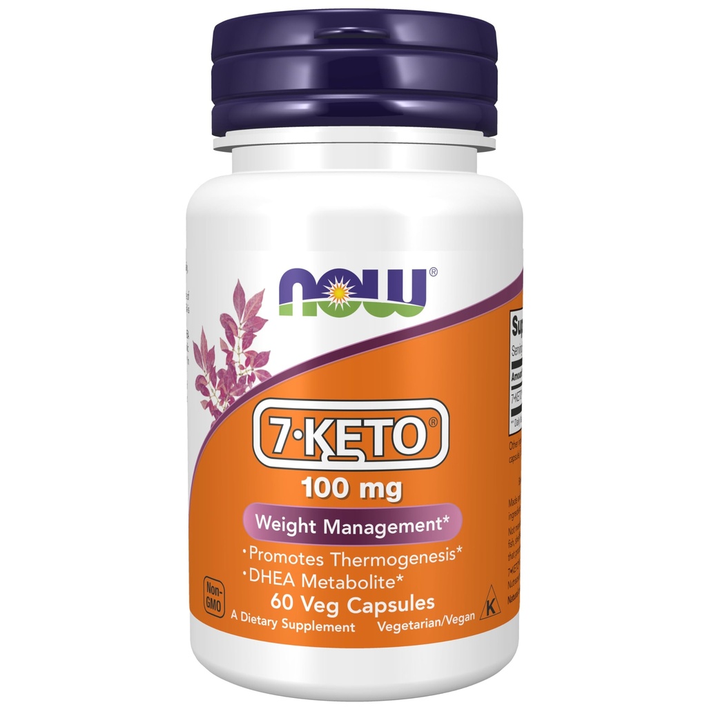 NOW食品は、7-Keto(DHEAアセテート-7-one)100mg、重量管理*、60ベジカプセルを補います