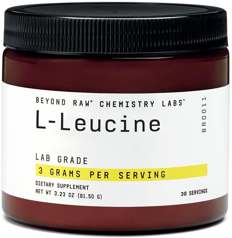 BEYOND RAW Chemistry Labs L-ロイシンパウダー、燃料筋肉、30サービング