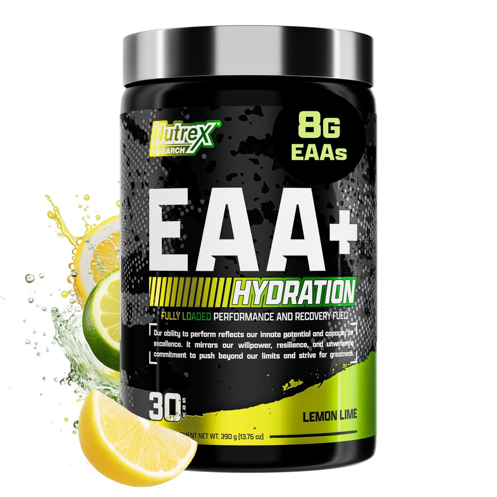 Nutrex Research EAA Hydration | EAAs + BCAAパウダー | 筋肉の回復・強度・筋肉の回復・耐久性 | 8G エッセンシャルアミノ酸 + 電解液 | (マイ Vary のパッケージング) 30 サービング(レモンライム)