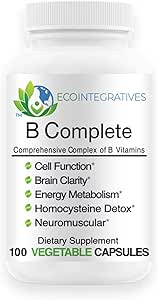B Folate、すべてのビタミンB1、B2、B3、B5、B6、B7、B9、B12、およびエネルギー、脳の明快さ、神経、代謝100ビーガンカプセルのためのコリンBitartrateとの完全な