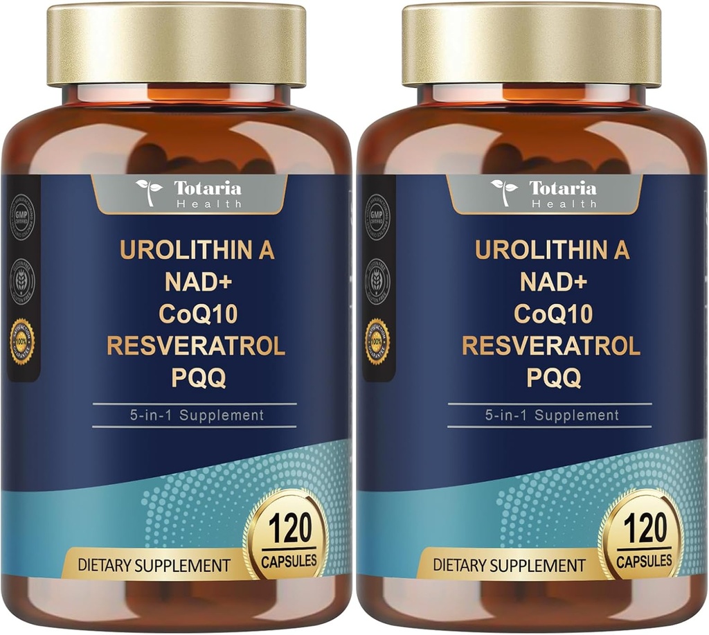 Totaria Urolithin NAD、CoQ10、筋肉エネルギーの酸化防止剤のための女性120のSoftgelsのための補足が付いている補足1000mg(2のパック)