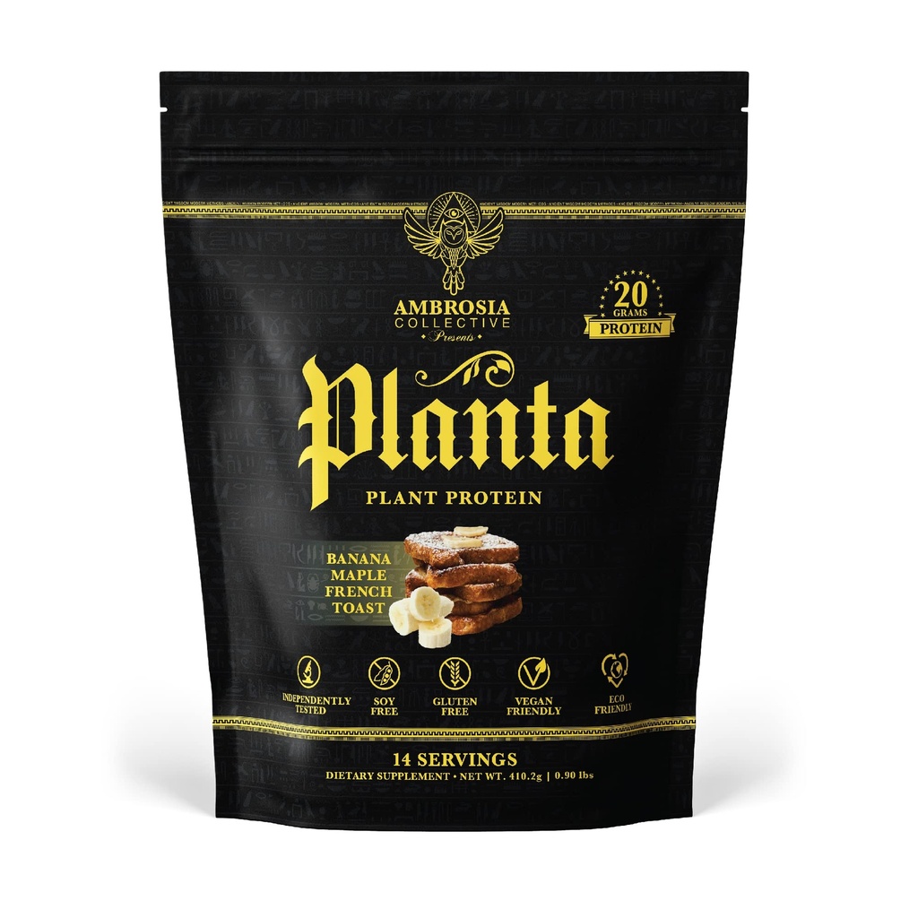 Ambrosia Planta - プレミアムプラントベースのプロテイン | ヴィーガン&ケトフレンドリー | グルメフレーバー ノンブロエーションまたは胃のアップセット | ノー追加砂糖 | 14 サービング | (バナナメープル)