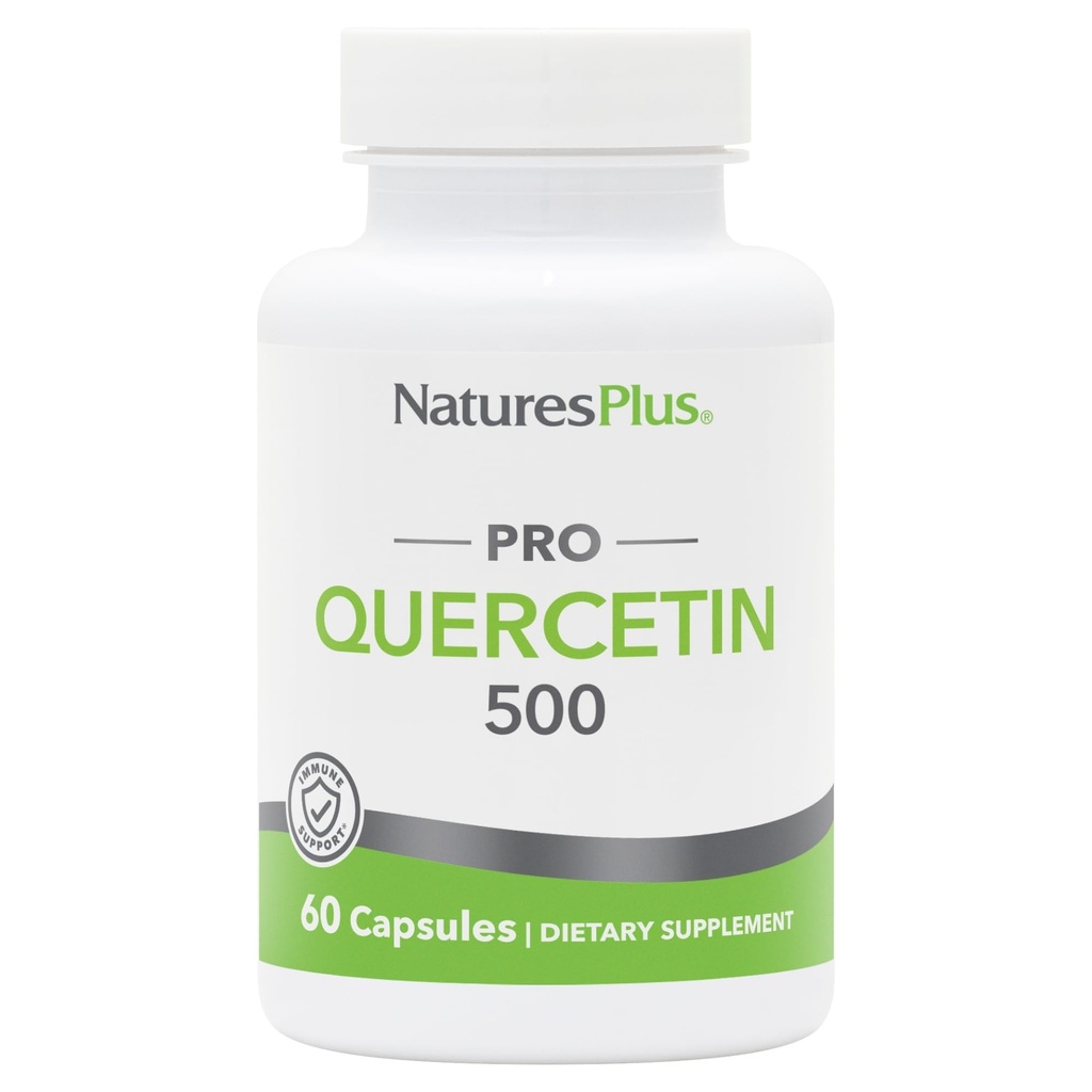 Natures Plus PROケルセチン500mg - 60カプセル - 非GMO、ビーガン&グルテンフリー - 60サービング