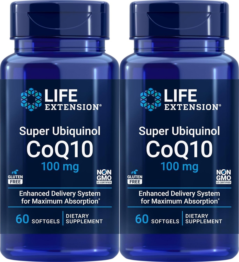 ライフエクステンションスーパーUbiquinol CoQ10 100mg、60ソフトゲル(パッケージ2)