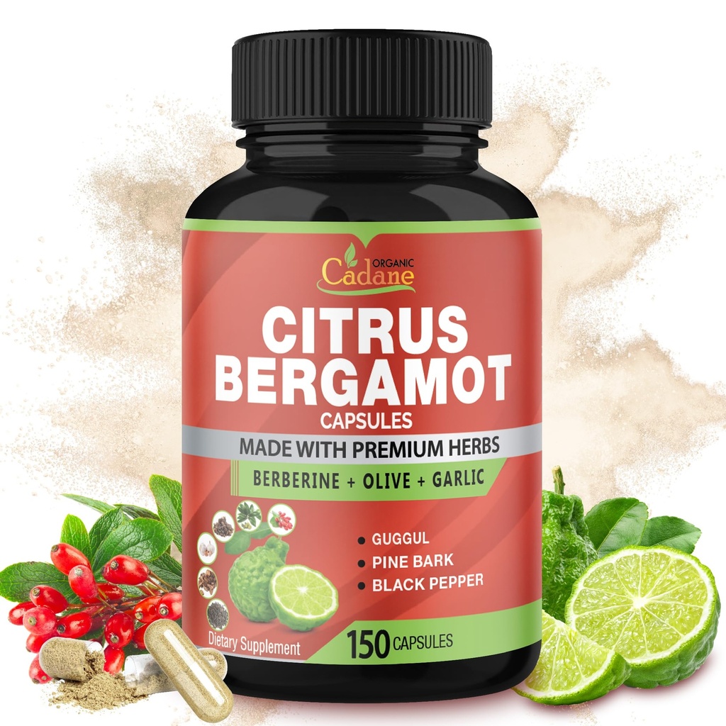 Cadane の柑橘類の Bergamot の補足は Berberine、オリーブ、Guggul、ニンニク、パイン バルク、黒いペッパー-供給 5 か月の 150 の帽子とカプセルに入れます