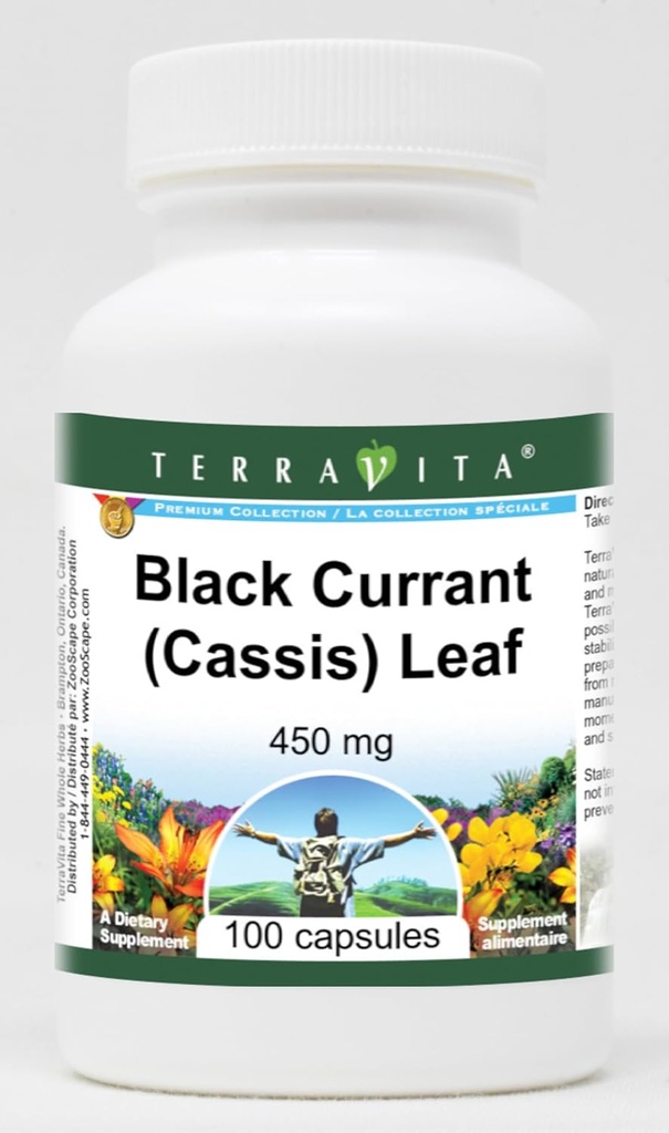 ブラックカラント(カシス)リーフ - 450mg (100カプセル、ジン:513765) - 3パック