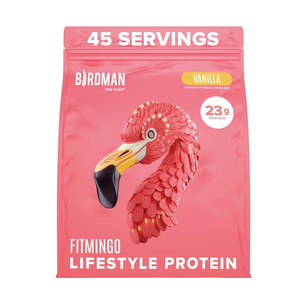 BIRDMAN Fitmingoビーガンプロテインパウダーとイノシトール、コラーゲンブースター、ヒアルロン酸とビタミン | 低炭水化物、乳フリー、低カロリー | 23g 植物ベース 青ベリープロテインパウダー ミオイノシトール