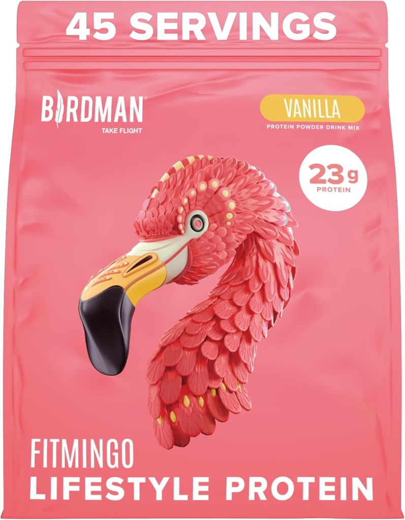 BIRDMAN Fitmingoビーガンプロテインパウダーとイノシトール、コラーゲンブースター、ヒアルロン酸とビタミン | 低炭水化物、乳フリー、低カロリー | 23g 植物ベース 青ベリープロテインパウダー ミオイノシトール