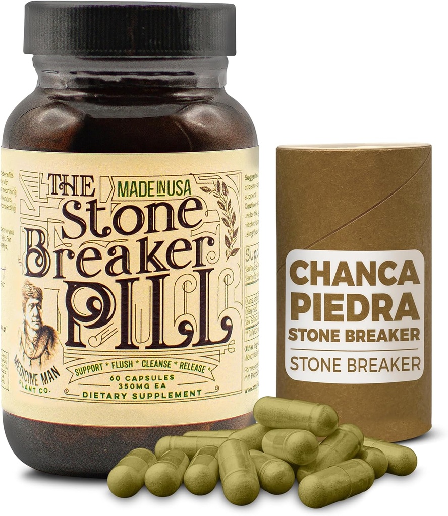 ストーンブレーカピル60カプセル - Chanca Piedra、Celery Seeds、Sw Palmetto - ハーブとオーガニックガブラダーと腎臓の石のブレーカ