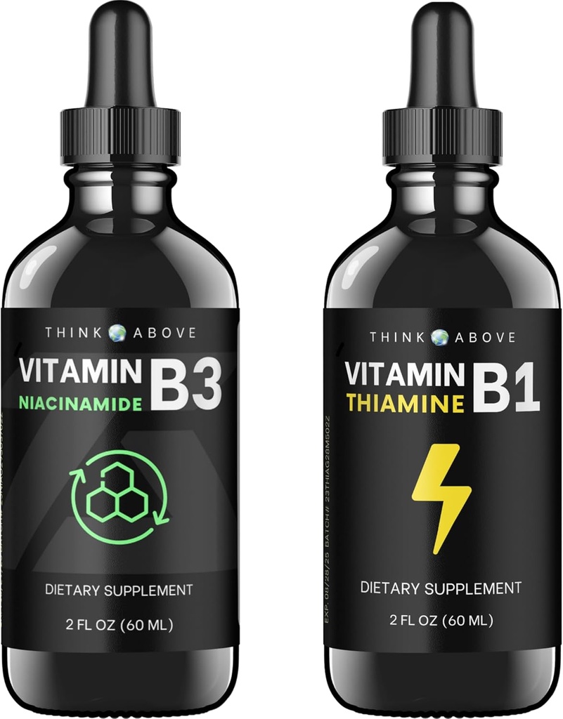 液体のビタミンB3 +液体のビタミンB1-2ozびんごとの60のml