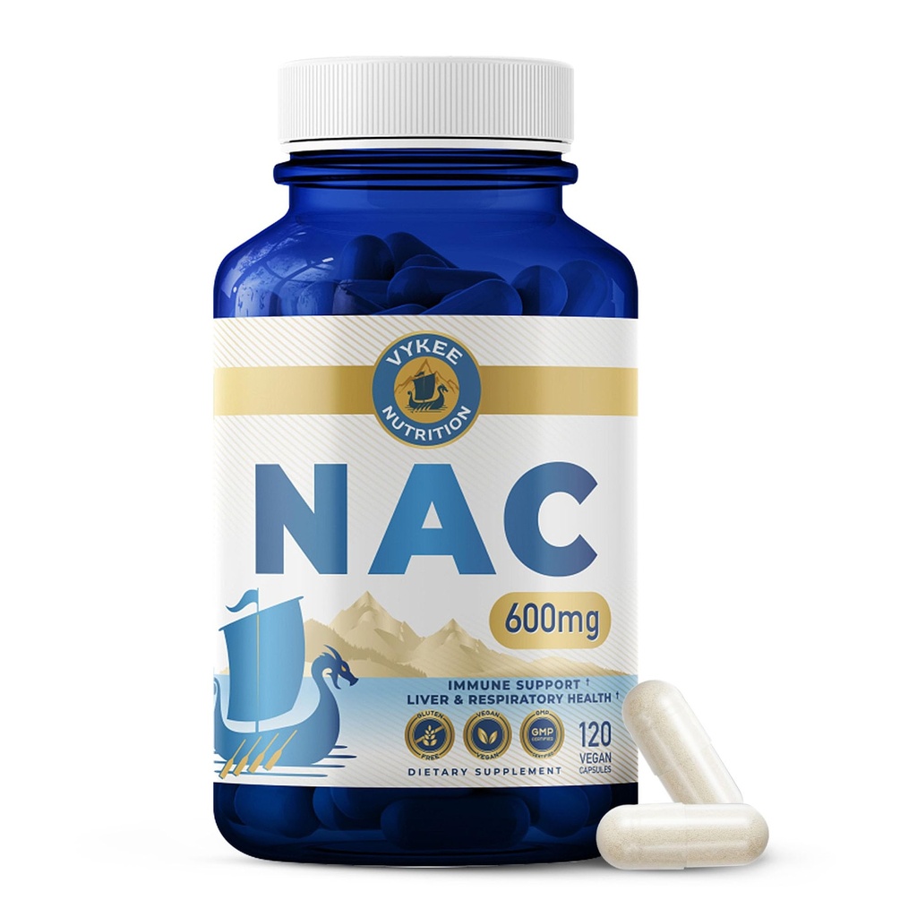Vykee栄養NACカプセル600mg NアセチルL Cysteine - 肝臓の健康サポートと免疫バランスのための毎日のNACサプリメント - ビーガン非GMO - 120カプセル