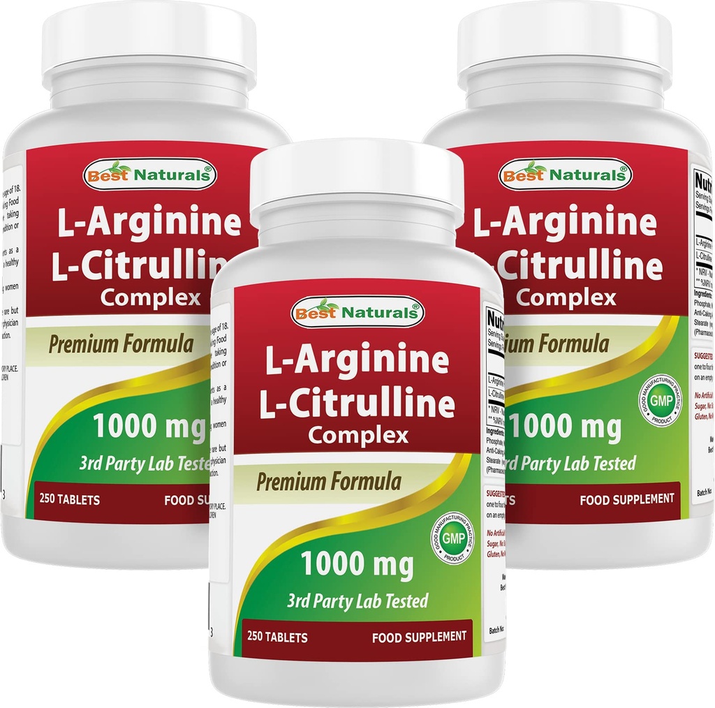 ベストナチュラルL-アルギニンL-シトルリンコンプレックス1000mg 250錠(250カウント)