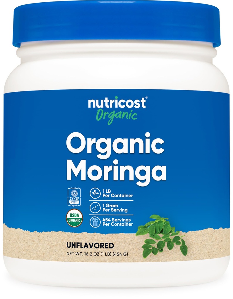 Nutricostオーガニックモリンガパウダー1LB(16oz) - グルテンフリー、非GMO、ベジタリアン対応
