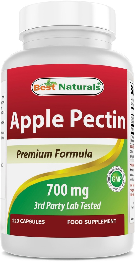 最高のナチュラルアップルペクチン700mg 120カプセル