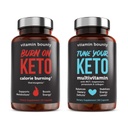 ビタミンバウンティは、あなたのケトをチューニングし、ケトバンドルで焼く - Ketoマルチビタミン、女性と男性のためのカロリーバーニング、プレミアムラズベリーケトン、エネルギーサポート - バンドル60カプセル各