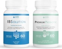 IBSolutionの腸の健康の束-すべての自然な腸の健康サポート及び優れたProbiotics w/ 40の鋼片 CFUは不規則な腸、膨満、便秘、ガス、腹痛- 2のパック(120の帽子)を支えます
