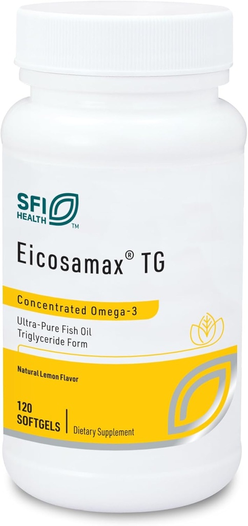 KlaireはEPA/DHA - Omega-3脂肪酸とSFIの健康のEicosamax TGの魚油の丸薬を支えます 頭脳及び中心機能 - 魚のゆがみまたは後味を減らすのを助けるべき自然なレモン味(120 Softgels)
