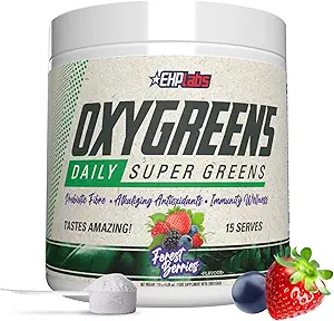 EHP Labs OxyGreensスーパーグリーンパウダー - Spirulina&Chlorellaスーパーフード、グリーンジュースパウダー&グリーンは、プレバイオティックファイバー、抗酸化剤&免疫サポート、30セルブ(グアバパラダイス)とサプリメント