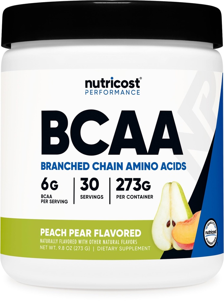 Nutricost BCAAパウダー2:1(ピーチピア、30サービング) - 分岐させたチェーンアミノ酸