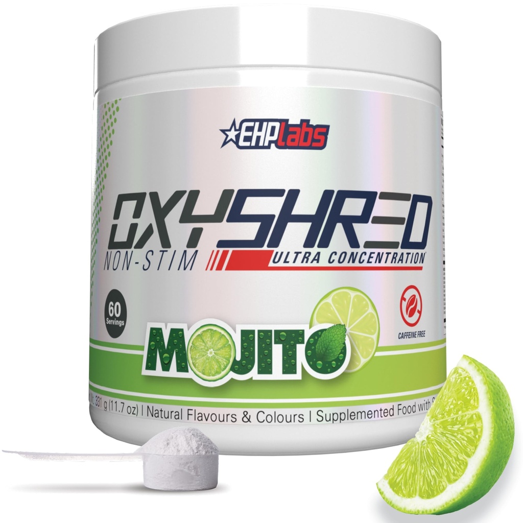 EHP Labs OxyShred非興奮剤プレワークアウトパウダー - 刺激フリープレワークアウト、カフェイン無料プレワークアウト男性&女性 - 非刺激プレワークアウト - 砂糖フリーエネルギーパウダー - 門司人、60サービング