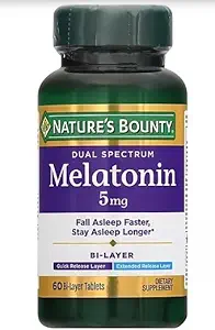 Nature's Bounty Melatonin 5 mg Bi-Layer錠60 ea (パッケージ3)