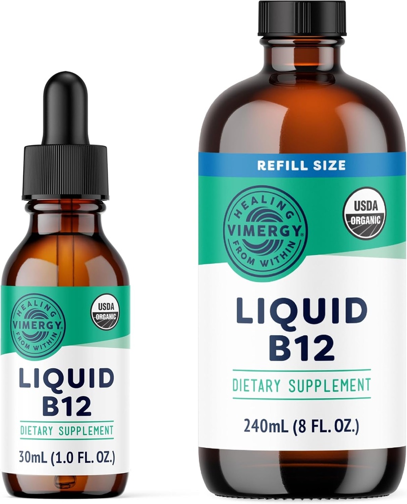 Vimergyの液体B12 (30のmL)および液体B12の詰め物(240のmL) -束