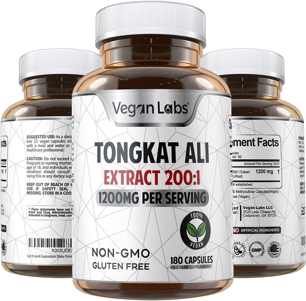 ビーガンラボトンカットアリ200:1抽出物、サービングあたり1200MG - 180ビーガンカプセル - エネルギーとスタミナをサポート - グルテンフリー、非GMOプレミアム品質のサプリメント