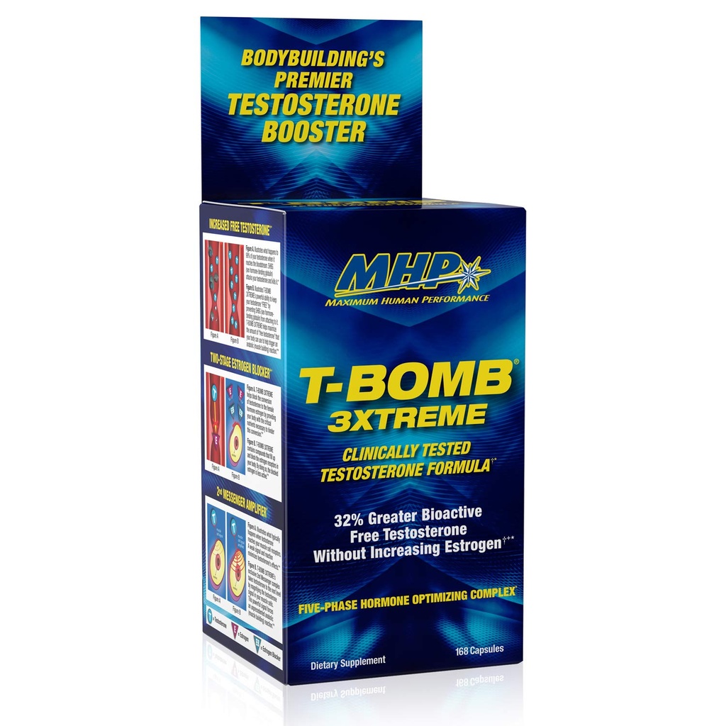 MHP T-Bomb 3xtreme 臨床的にテスト, 男性のためのテストステロンブースター, リビドーを増やす, 168 カウント