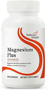 Seeking Health Magnesium Plus - Formula with Vitamin B6 - Magnesium Malate & Glycinate Supplement to Support Bone Health, Sleep & Feelings of Calm - 100 Capsules
