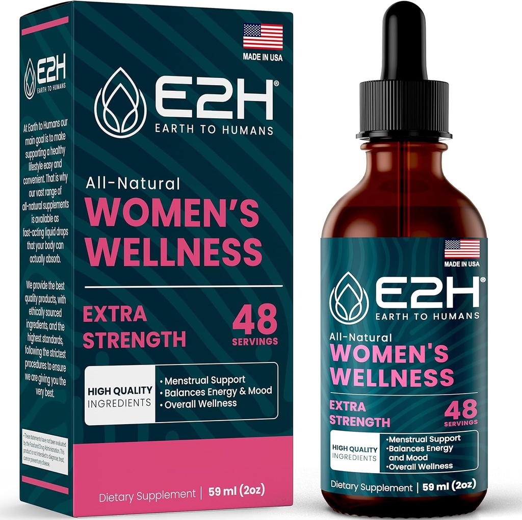 E2H すべての自然な女性のウェルネス、ホルモンのバランスおよびPMSは黒いCohosh、ドン・キーおよび熱い抜け目がない救助のためのLicoriceの根との救助- 2 Fl Ozを支えます