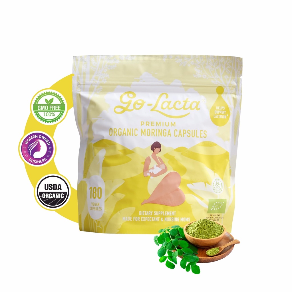 Go-Lacta 100% オーガニック プレミアム モリンガ カプセル for Breastfeeding - ビルド breast ミルク 供給 出産前 - 健康な 母と赤ちゃんのための Breastfeeding - 増加 breast ミルク 供給