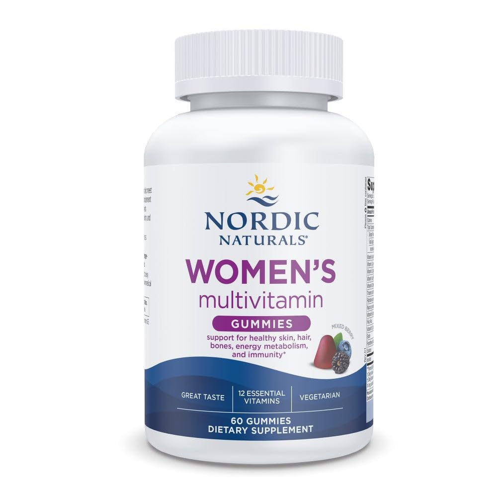 Nordic Naturals Women's Multivitamin Gummies、Mixed Berry - 60 Gummies - ヘルシーな肌、髪、骨、エネルギー、免疫のサポート - Non-GMO、ベジタリアン - 30サービング