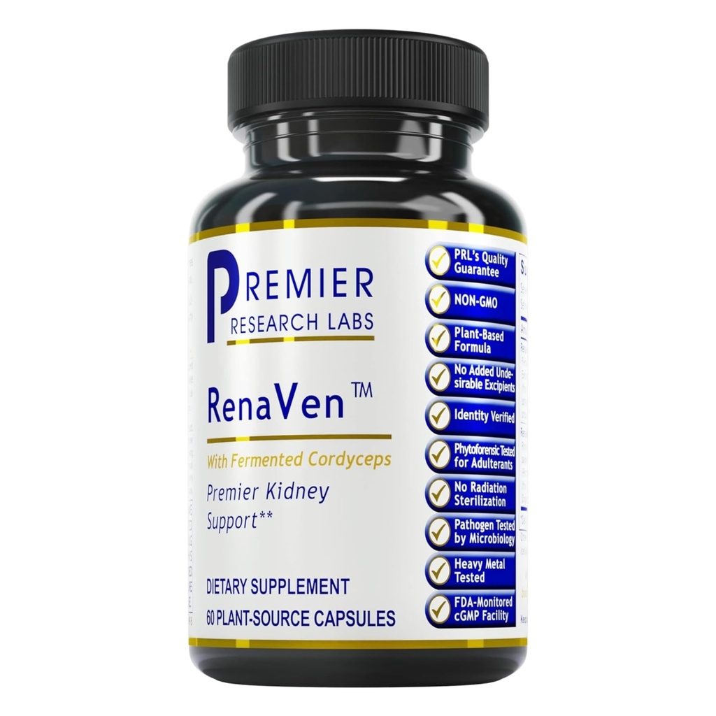 Premier Research Labs RenaVen - Kidney Cleanseデトックスと修理のためのプレミア腎臓サポート | 発酵コーディプスによる腎臓機能と尿路支援 - 60 植物由来カプセル