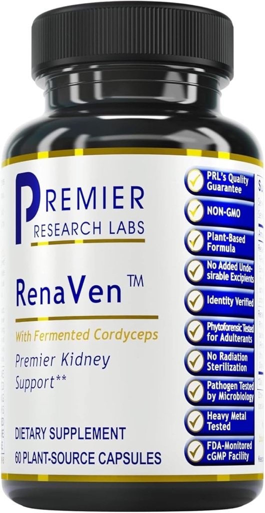 Premier Research Labs RenaVen - Kidney Cleanseデトックスと修理のためのプレミア腎臓サポート | 発酵コーディプスによる腎臓機能と尿路支援 - 60 植物由来カプセル