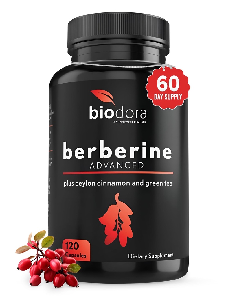 ベルベリンは1200mg Berberine - 100mgセイロンシナモンと100mgの緑茶のエキス - 線量ごとの1400mg - 120のカプセル- 60の日の供給-サポート免疫および心臓血管を増強します