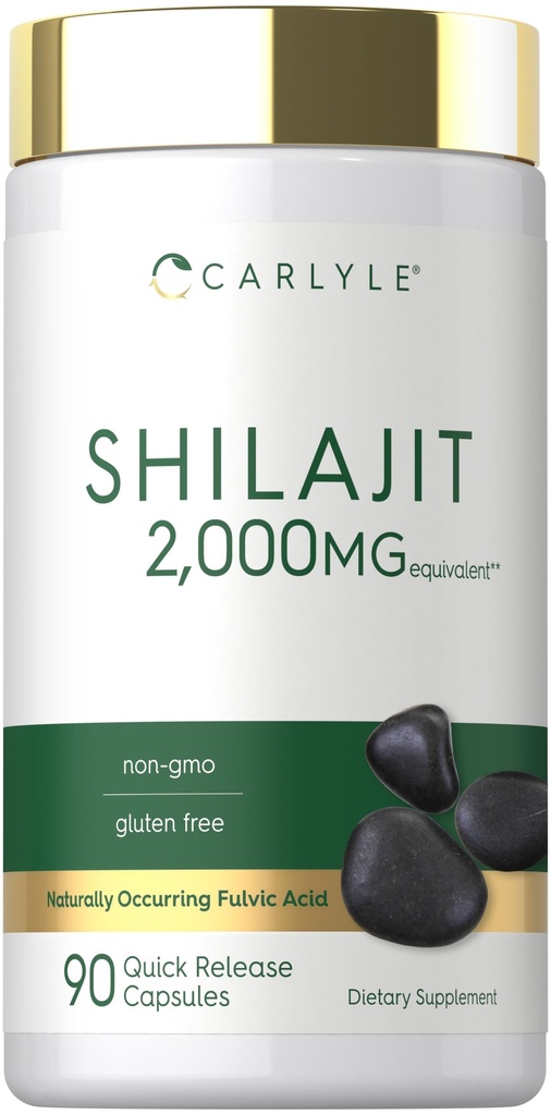 カルリール・シラジットカプセル | 2000mg | 90カウント | 非GMOとグルテンフリーサプリメント