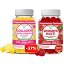 Lunakai Collagenと女性のMultivitamin Gummiesバンドル - バイオチン、亜鉛、ビタミンC、Eと非GMOアンチエイジングサプリメント - 16エッセンシャルビタミンとミネラルの100%毎日の値 - 30日の供給
