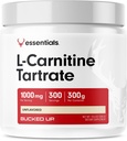 L-Carnitineのタルトレート1000mgの粉、Esentials (300のサービング)を吸いました