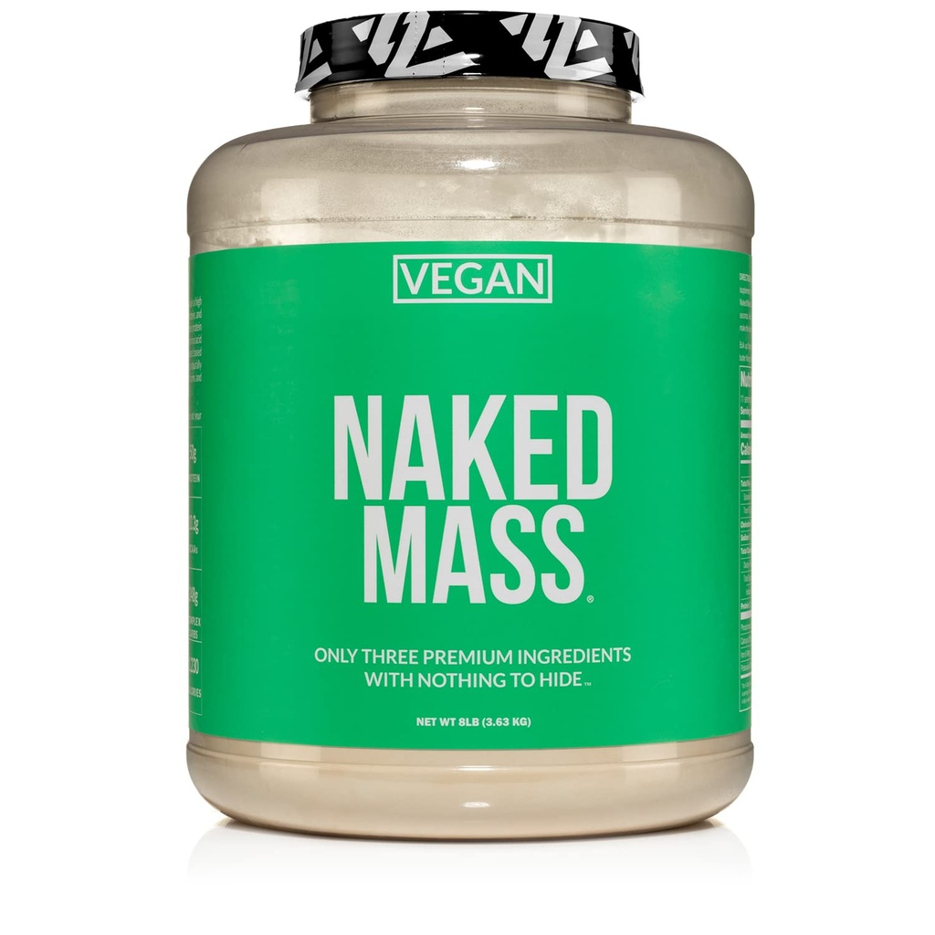 NAKEDビーガンマス - 天然ビーガン体重計タンパク質パウダー - 1,230カロリー、非GMO、大豆&グルテンフリー、人工成分なし - 8LBバルク - 11サービング
