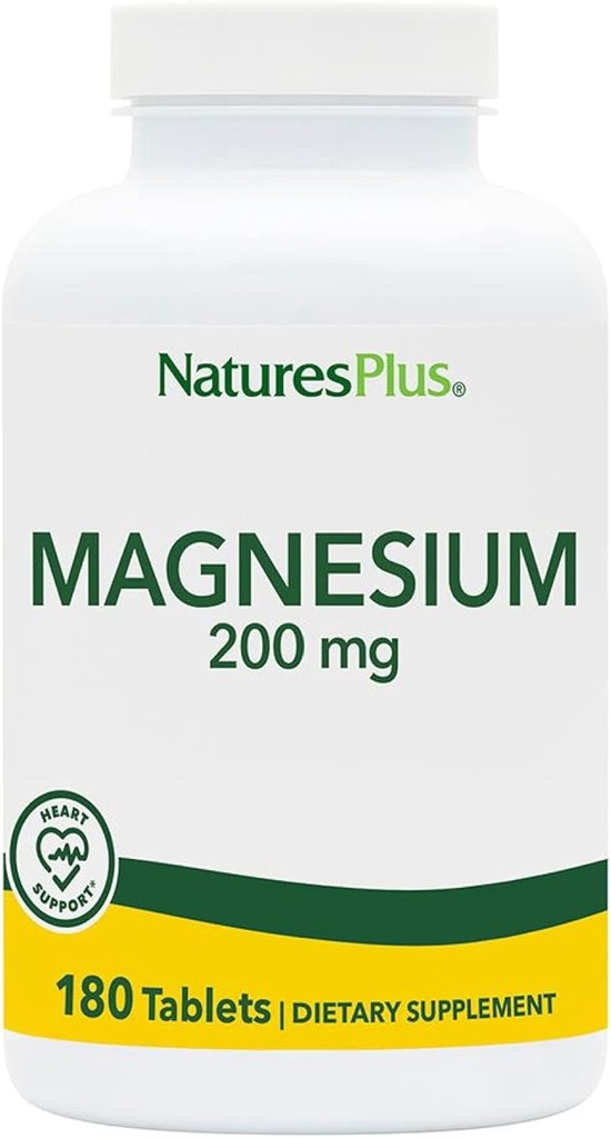 NaturesPlusマグネシウム - 200mg、180錠 - ベジタリアン、グルテンフリー - 180サービング