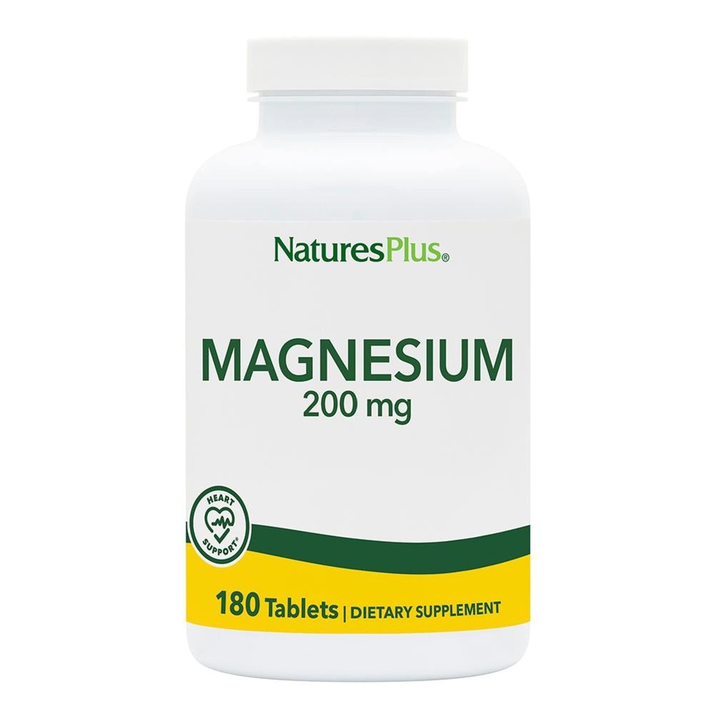 NaturesPlusマグネシウム - 200mg、180錠 - ベジタリアン、グルテンフリー - 180サービング