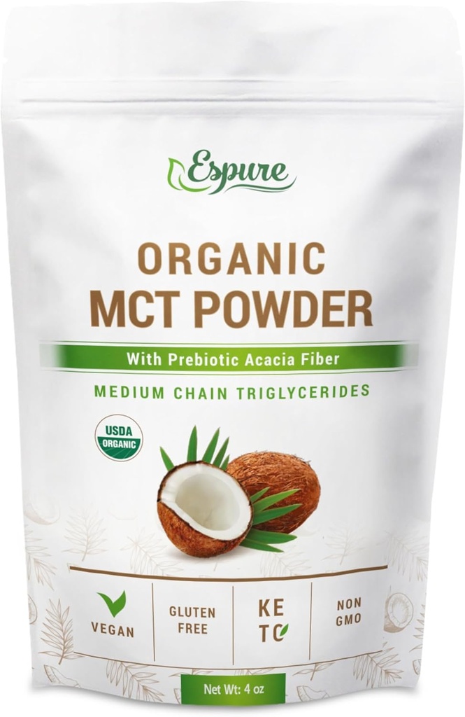 有機性MCTの粉-USDA Certiifed有機性;プレバイオティックAcacia繊維を使って;4つのoz