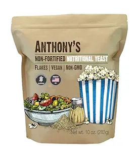 Anthony's Premium Nutritional Yeast Flakes、10 oz、非強化、バッチテスト済みグルテンフリー、非GMO